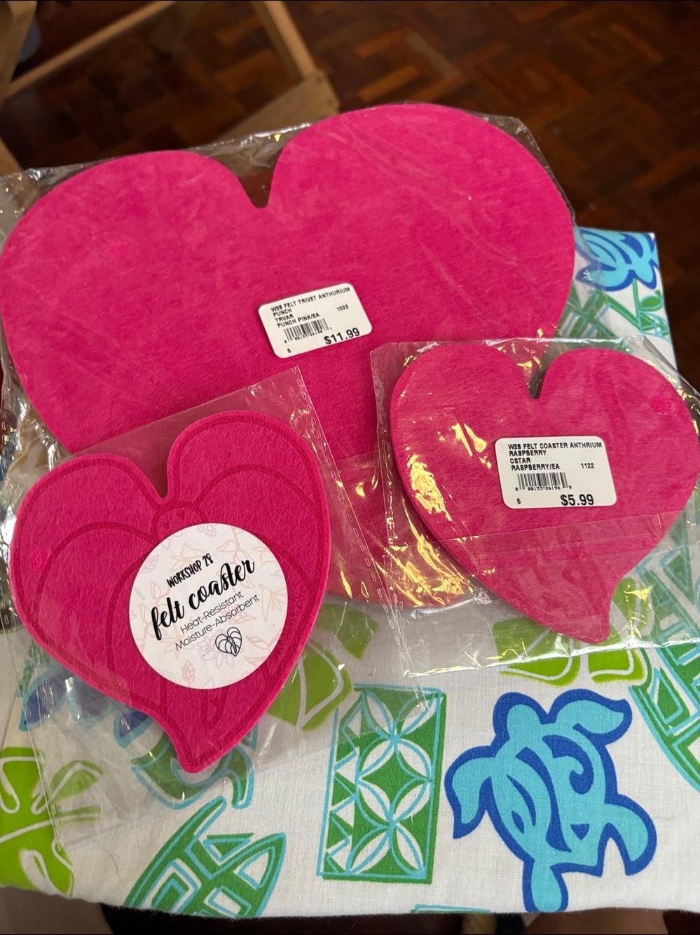 Felt Coaster Anthurium Raspberry - Picture 2 of 2